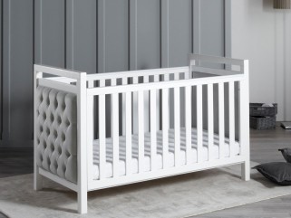 Babymore Velvet Deluxe Cot Bed – White 2