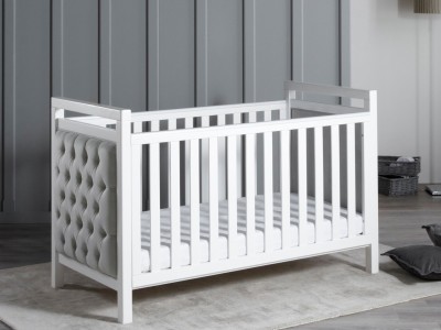 Babymore Velvet Deluxe Cot Bed – White