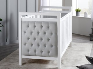 Babymore Velvet Deluxe Cot Bed – White