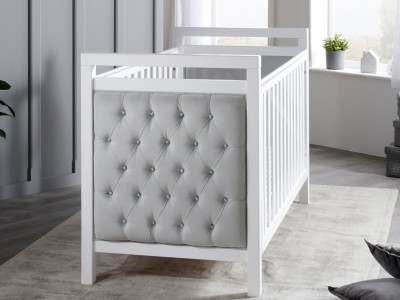 Babymore Velvet Deluxe Cot Bed – White