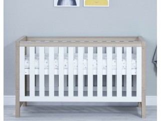 Babymore Luno Cot Bed – Oak White 2
