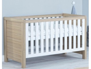 Babymore Luno Cot Bed – Oak White