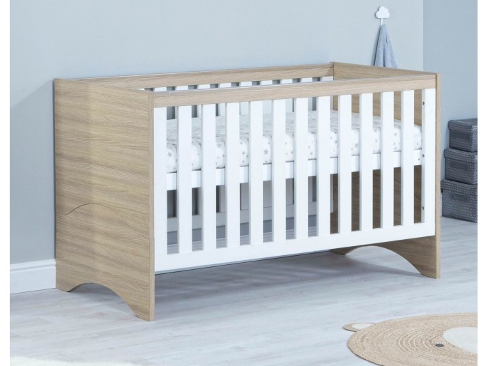 Babymore Veni Cot Bed – Oak White