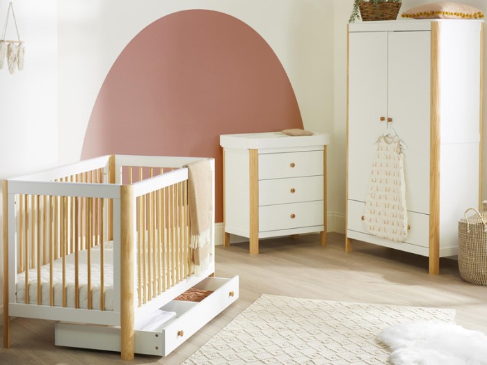 Ickle Bubba Tenby 3 Piece Furniture Set and Under Drawer - Scandi White