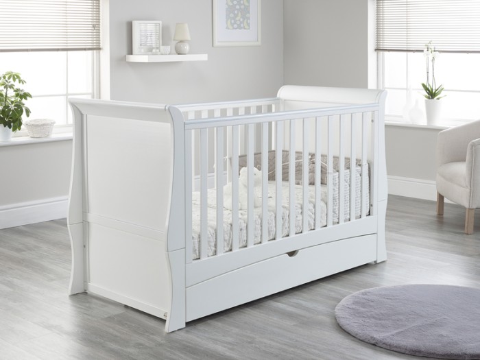 Lillian White Sleigh Cot / Toddler Bed