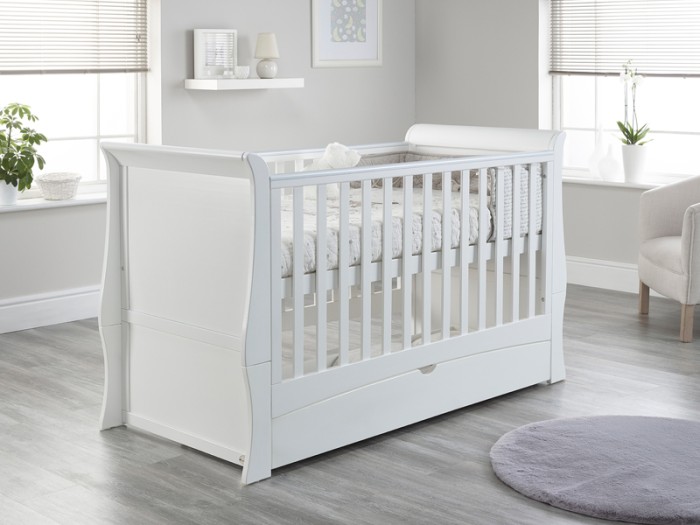 Lillian White Sleigh Cot / Toddler Bed