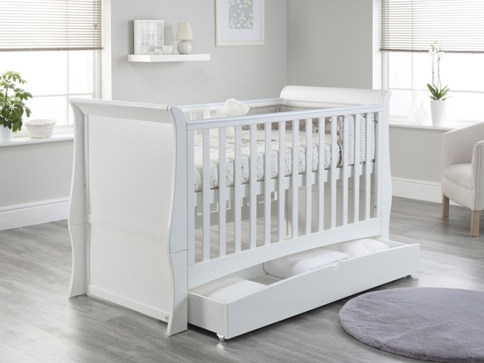 Lillian White Sleigh Cot / Toddler Bed