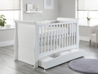 Lillian White Sleigh Cot / Toddler Bed