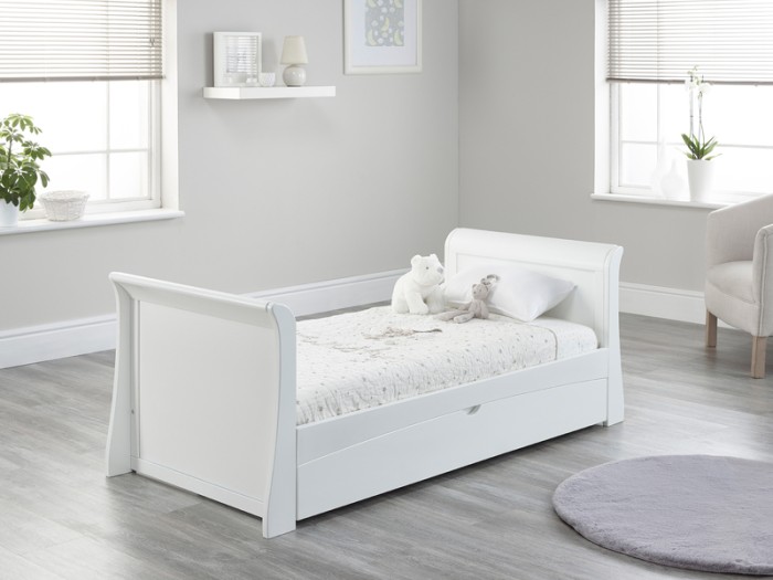 Lillian White Sleigh Cot / Toddler Bed
