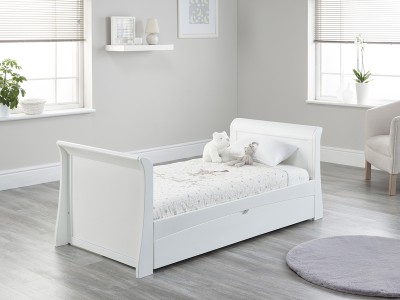 Lillian White Sleigh Cot / Toddler Bed