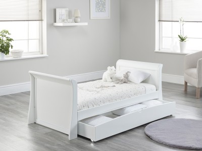 Lillian White Sleigh Cot / Toddler Bed