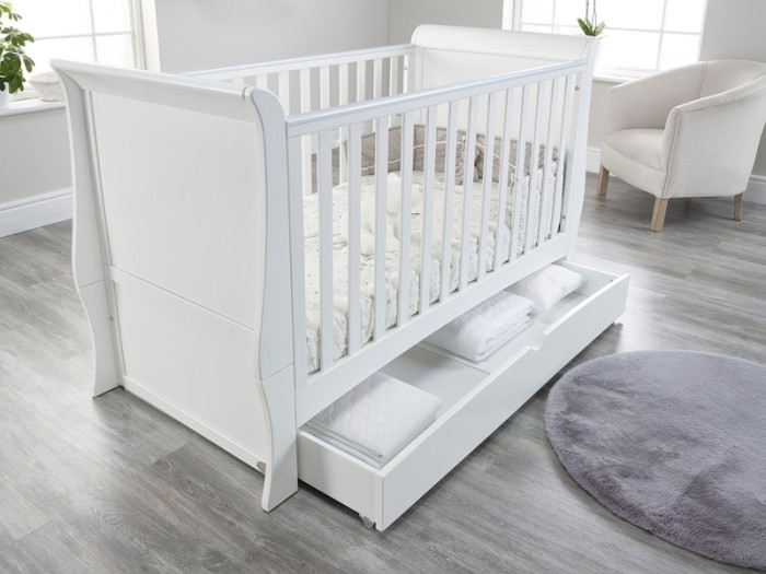 Lillian White Sleigh Cot / Toddler Bed