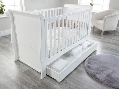 Lillian White Sleigh Cot / Toddler Bed