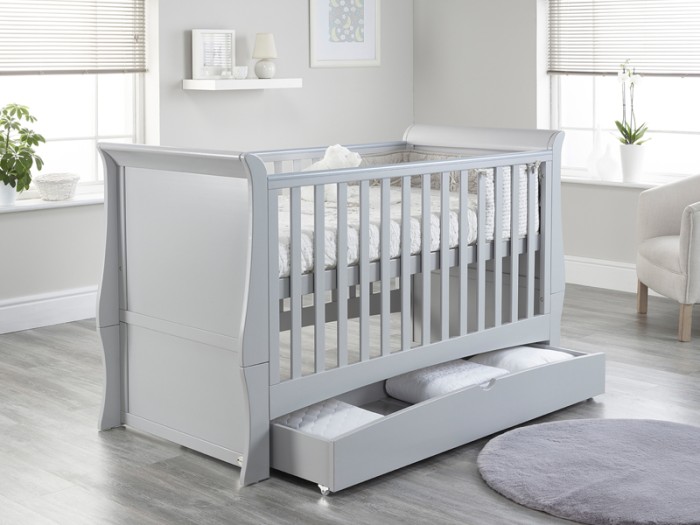 Lillian Grey Sleigh Cot Bed / Toddler Bed