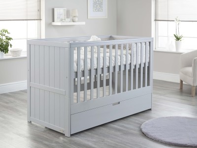 Jo Modern Cot Bed in Grey converts to Toddler Bed