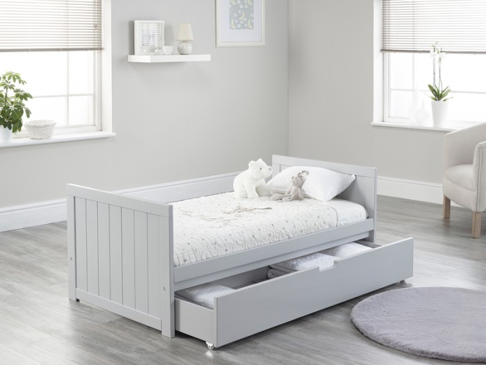 Jo Modern Cot Bed in Grey converts to Toddler Bed