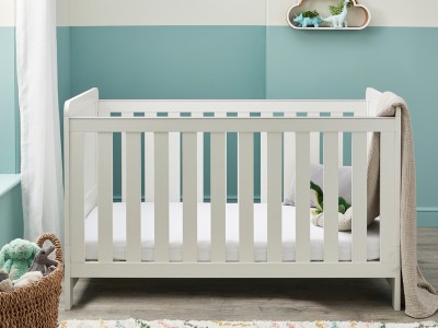 Babymore Caro Cot Bed - White Wash