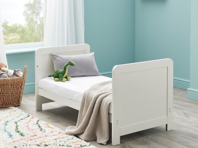 Babymore Caro Mini Cot Bed - White Wash