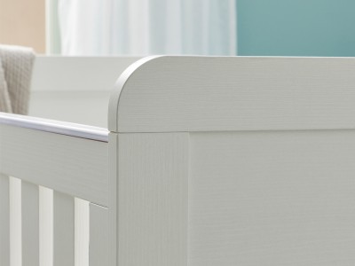 Babymore Caro Mini Cot Bed - White Wash