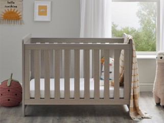 Babymore Caro Mini Cot Bed - Grey Wash 2