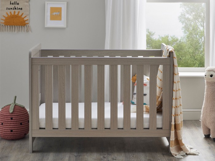 Babymore Caro Mini Cot Bed - Grey Wash