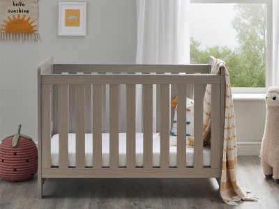 Babymore Caro Mini Cot Bed - Grey Wash