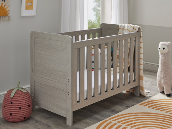 Babymore Caro Mini Cot Bed - Grey Wash