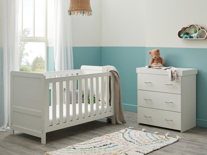 Babymore Caro 2 Piece Room Set - White Wash