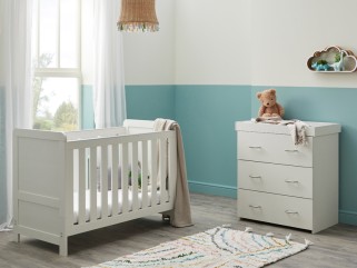 Babymore Caro Mini 2 Piece Room Set - White Wash