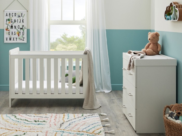 Babymore Caro Mini 2 Piece Room Set - White Wash