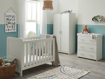 Babymore Caro Mini 3 Piece Room Set - White Wash
