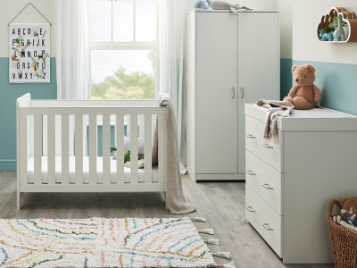 Babymore Caro Mini 3 Piece Room Set - White Wash