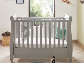 Babymore Eva Sleigh Drop Side Cot Bed - Grey 2
