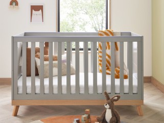 Babymore Mona Cot Bed - Grey 2