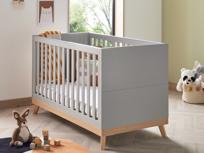 Babymore Mona Cot Bed - Grey