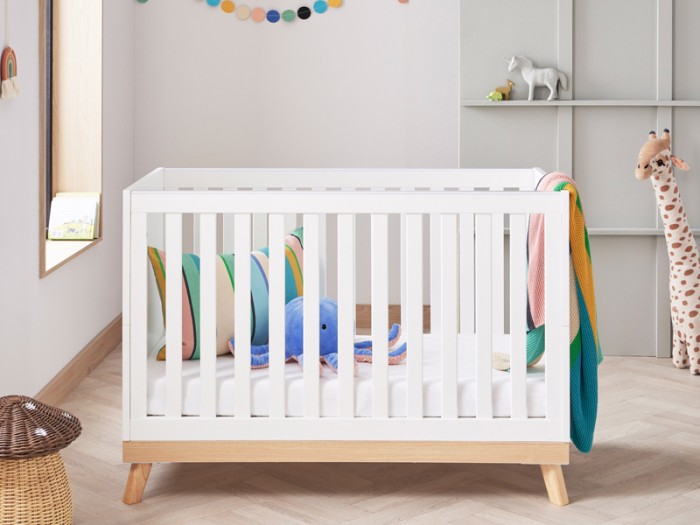 Babymore Mona Mini Cot Bed - White