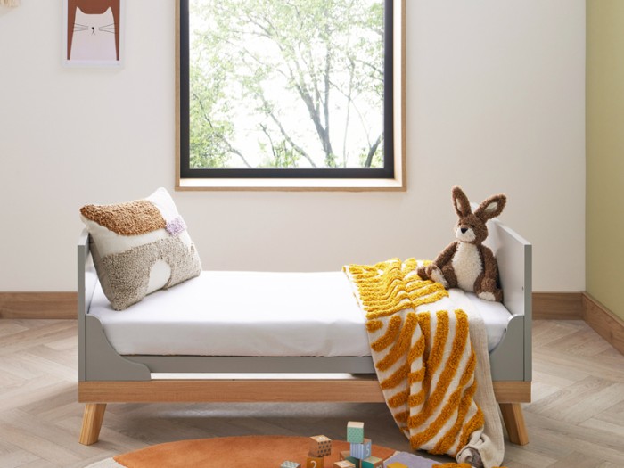 Babymore Mona Mini Cot Bed - Grey