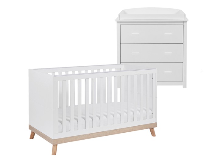 Babymore Mona 2 Piece Room Set - White