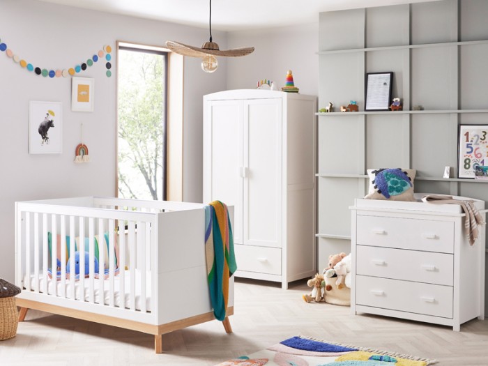 Babymore Mona 3 Piece Room Set - White