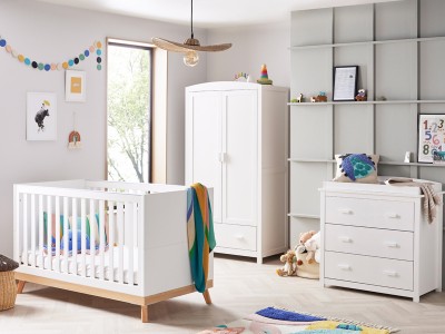 Babymore Mona 3 Piece Room Set - White