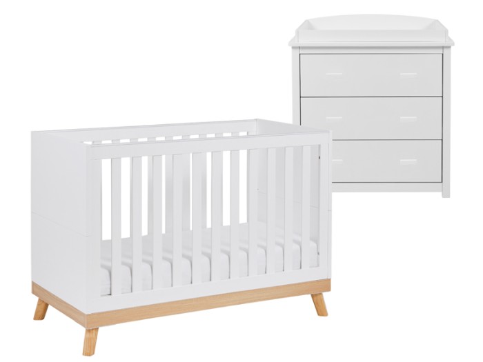 Babymore Mona Mini 2 Piece Room Set - White