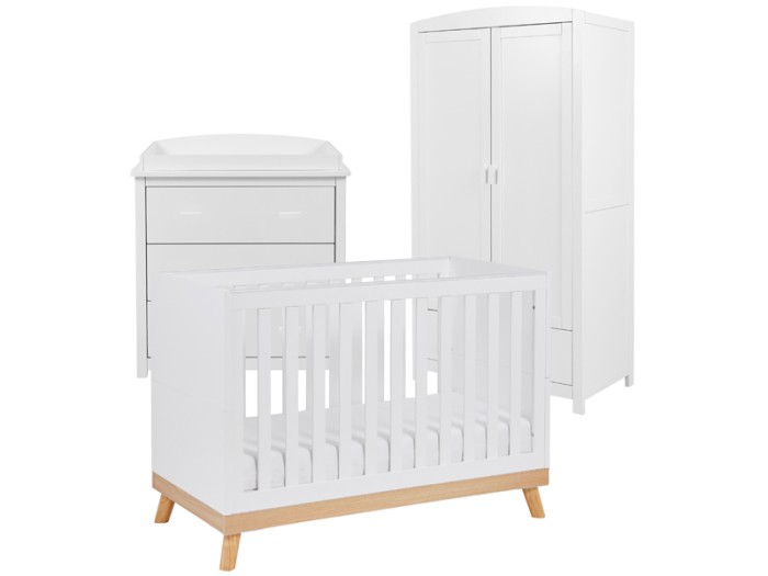 Babymore Mona Mini 3 Piece Room Set - White