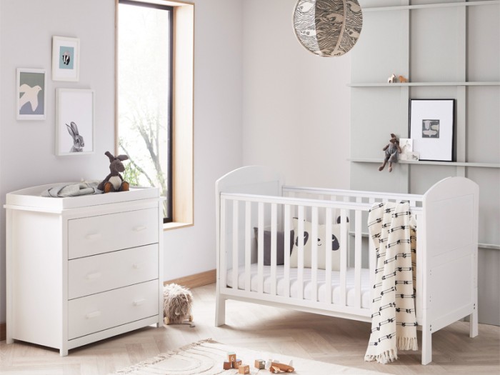 Babymore Aston 2 Piece Room Set - White