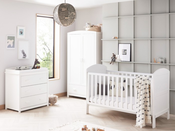 Babymore Aston 3 Piece Room Set - White