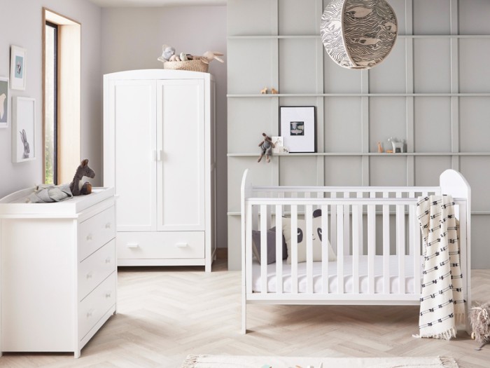 Babymore Aston 3 Piece Room Set - White