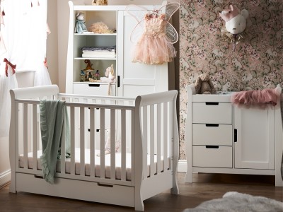 Obaby Stamford Mini Sleigh 3 Piece Room Set - White