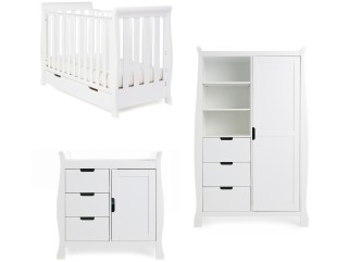 Obaby Stamford Mini Sleigh 3 Piece Room Set - White 2
