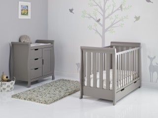 Obaby Stamford Mini Sleigh 2 Piece Room Set - Taupe Grey