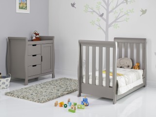 Obaby Stamford Mini Sleigh 2 Piece Room Set - Taupe Grey 2