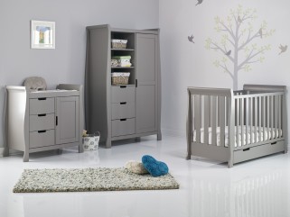 Obaby Stamford Mini Sleigh 3 Piece Room Set - Taupe Grey